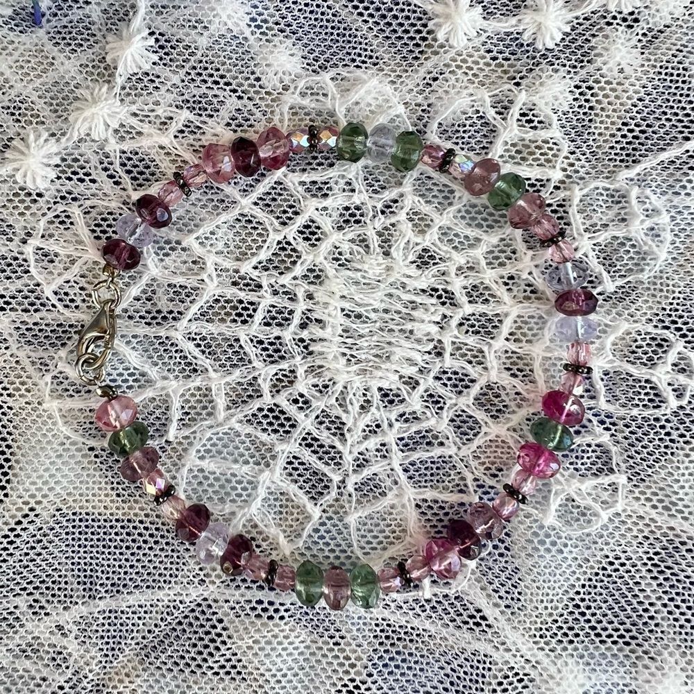 Dainty Vintage Gemstone Bracelet 925 - Picture 2 of 11